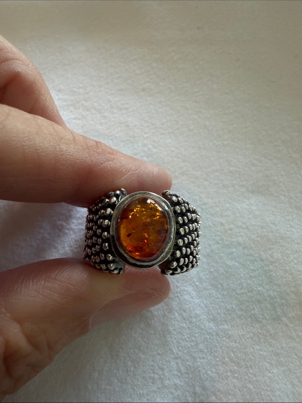Silpada Sterling Silver Amber Statement Ring - Picture 3 of 5
